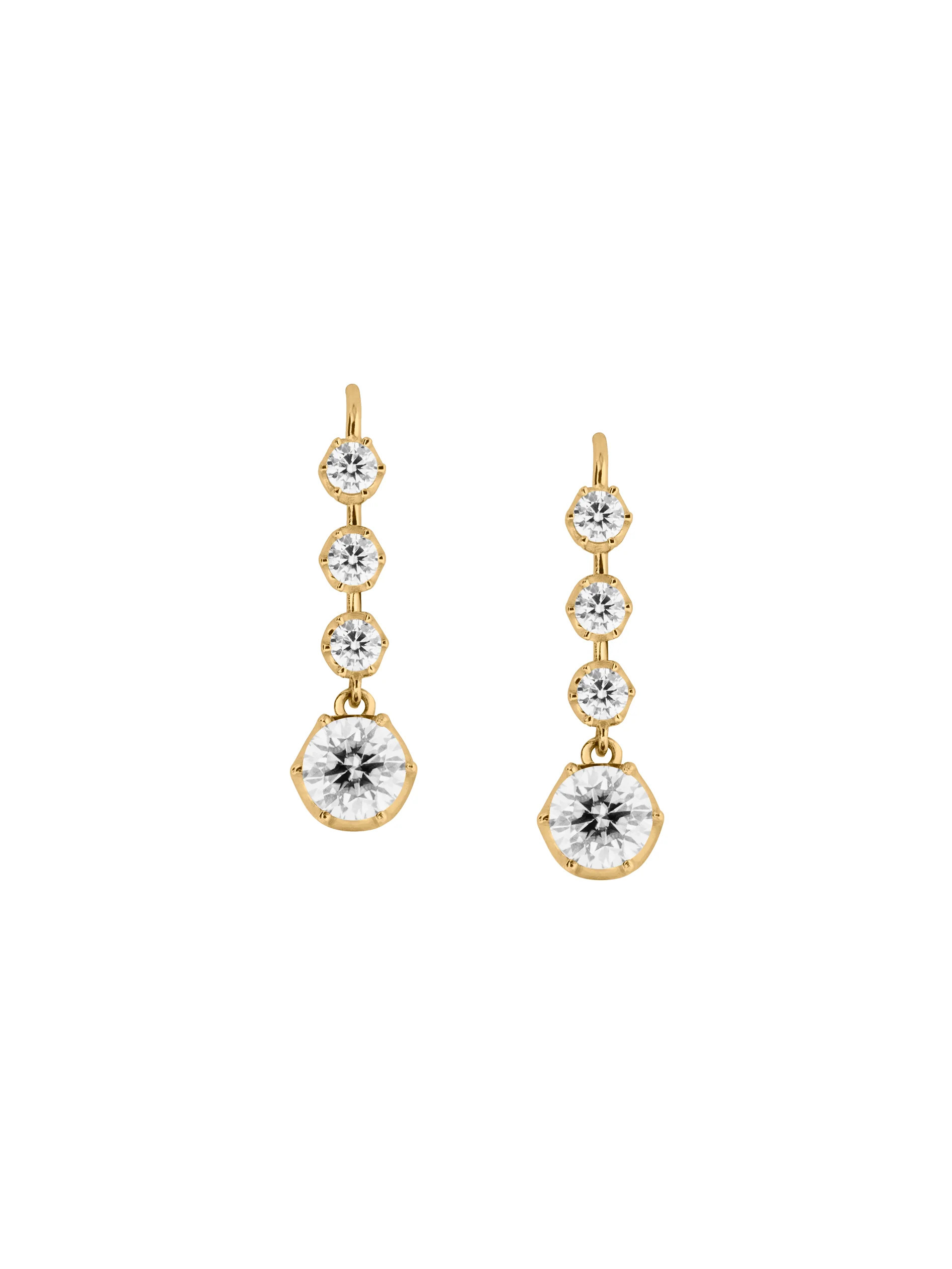 HENRIETTA 4-STONE DROP EARRINGS IN MOISSANITE | Dorsey
