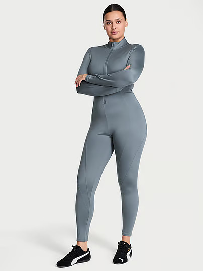 VSX Essential Long-Sleeve Jumpsuit, Grey, XL - Women's Cover-Ups - Victoria's Secret | Victoria's Secret (US / CA )