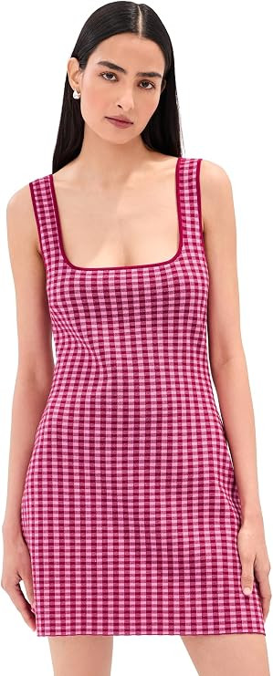LE BOP Women's Gingham Knit Mini Dress | Amazon (US)