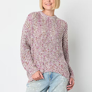 Arizona Juniors Tunic Womens Crew Neck Long Sleeve Pullover Sweater | JCPenney