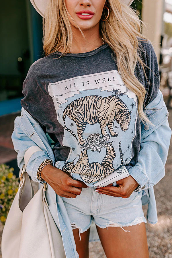 All Is Well Oversized Vintage Wash Graphic Tee | Impressions Online Boutique