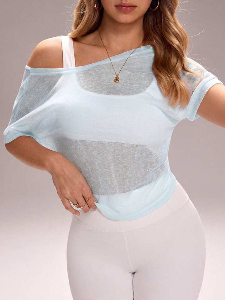 Eassivo Eassivo Women's Fashionable Casual Elegant Fitness Running Outdoor Loose Breathable Backless Design Short Sleeve Yoga Sports Top, Summer Gym Cover Up Top Women Active Wear Women's Tops For Summer Workout Tops Tops For Women Summer Cute Workout Clothes For Women Mesh Top Women Cute Tops For Women Summer Tops Gym Outfit For Women Top Activewear Tops Workout Tops For Women Workout Cover Up Top Sheer Mesh Top Summer Tops For Women Blouses For Women Summer | SHEIN