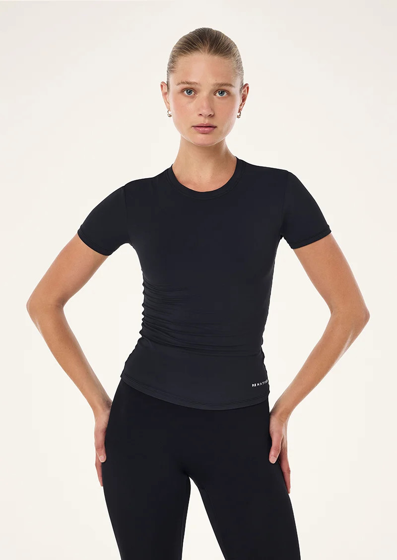 FOUNDATION SHORT SLEEVE TEE IN BLACK | P.E Nation AU