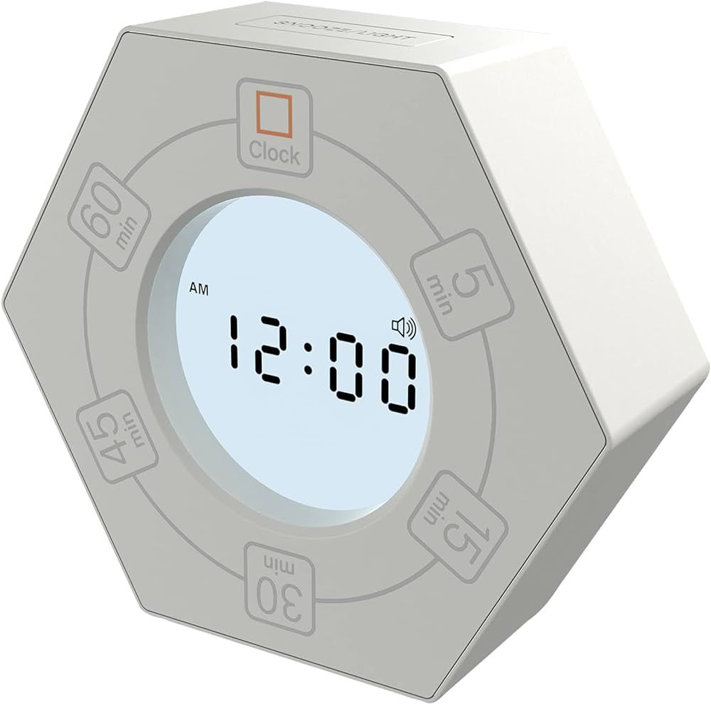Hexagon Rotating Productivity Timer with Clock, Pomodoro Timer with 5,15, 30, 45, 60 Minute Prese... | Amazon (US)