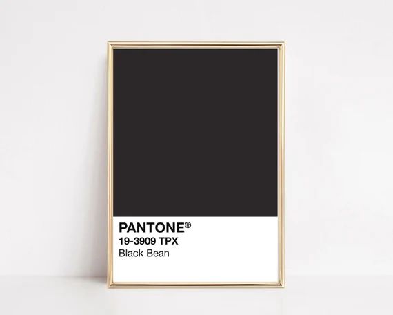 pantone black bean print | halloween printables | halloween wall art | black pantone poster | pan... | Etsy (US)