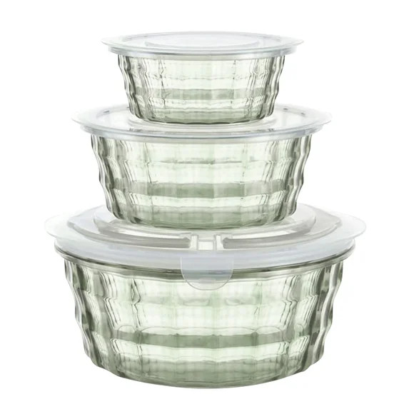 LYCAQL Set of 3 Salad Bowls with Lids Food Storage Bowls with Lids & Handles Kitchen Meal Prep Ne... | Walmart (US)