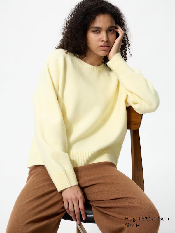 Souffl\u00e9 Yarn Crew Neck Jumper | UNIQLO (UK)