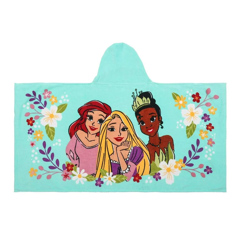 Disney Princess Character Girl's Hooded Cotton Bath Towel Wrap, 25" X 50" | Walmart (US)
