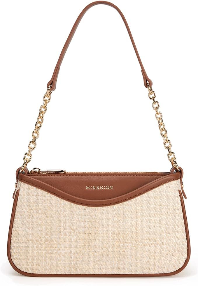 Missnine Shoulder Bag for Women Small Purse Trendy Clutch Hobo Bag Vegan Leather Mini Handbag wit... | Amazon (US)
