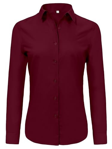 Ruisin Super Soft Wrinkle Free Button Down Shirts for Women Solid Long Sleeve Striped Formal Work... | Amazon (US)