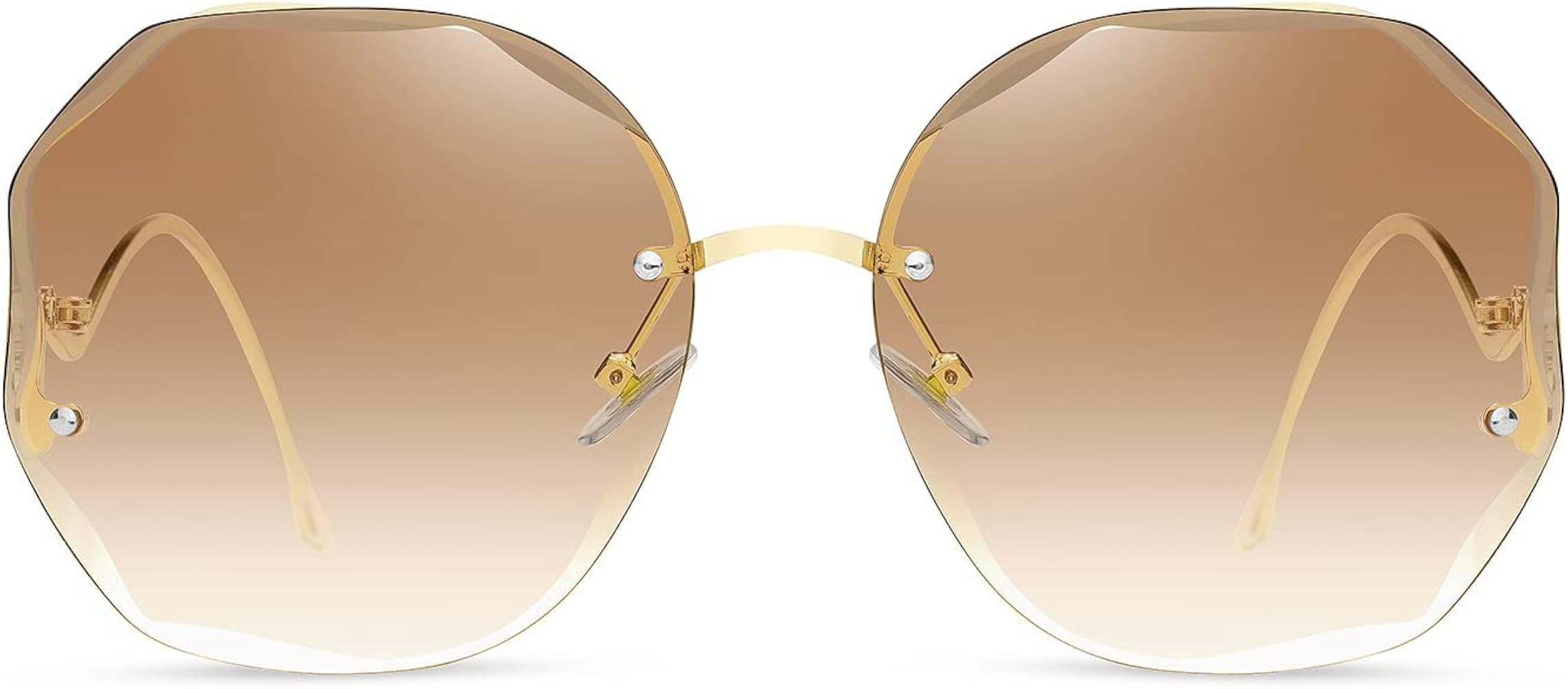 WOWSUN Y2K Sunglasses Rimless Gradient Womens Vintage Sunglasses | Amazon (US)