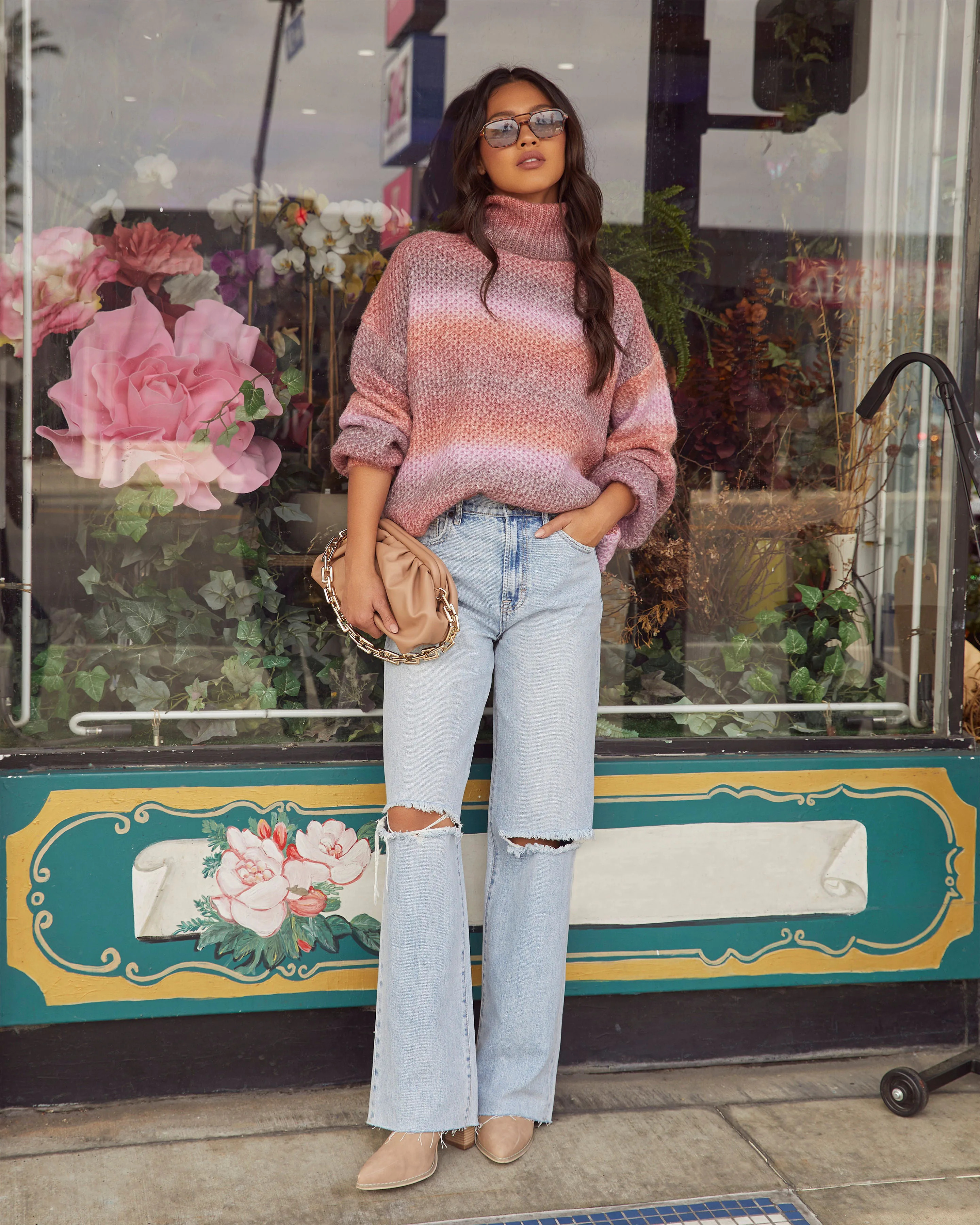 Chanelle Striped Turtleneck Sweater | VICI