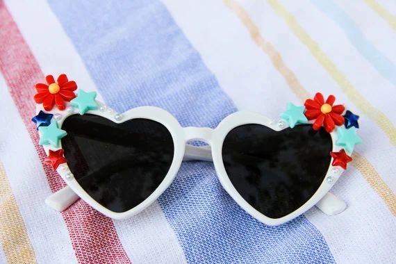 Miss Fourth of July Sunnies *adult vintage heart sunnies* | Etsy (US)