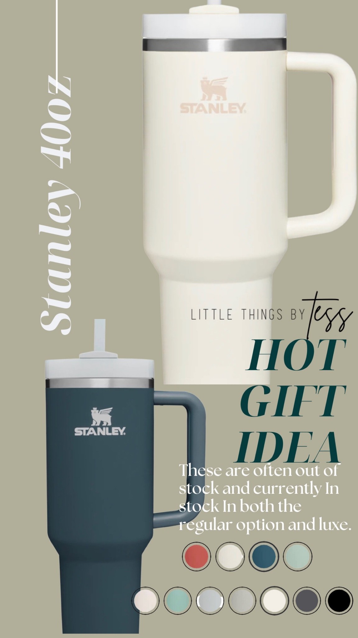 Stanley cups in stock!! #stanley #stanleycup

Both regular and luxe versions - great gift idea 