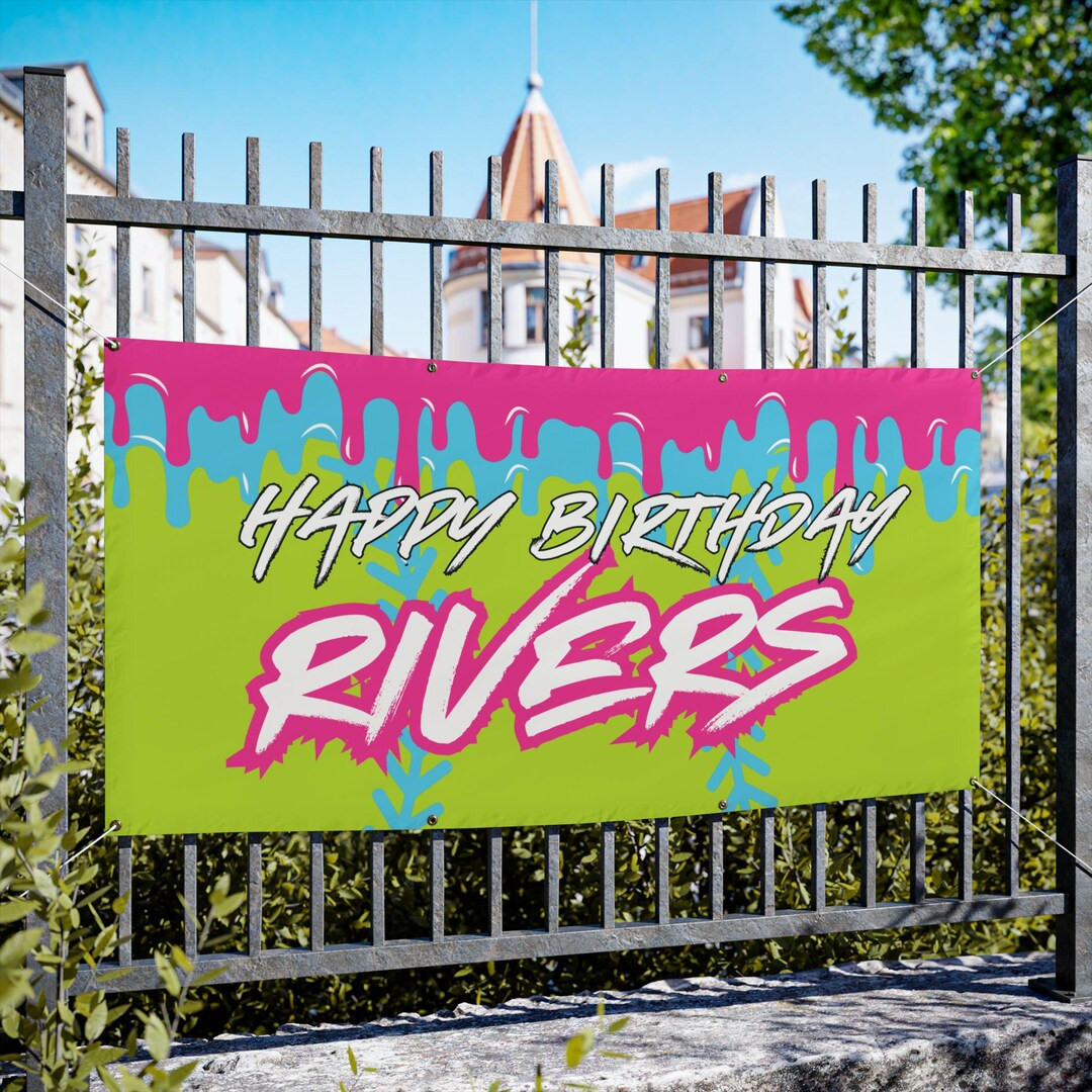 Vinyl Banners, Personalized Boys Baseball Ice Cream Birthday Party Decor, Drippy Colorful Banner,... | Etsy (US)