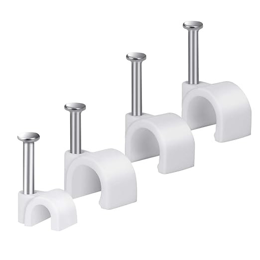 Cable Wire Clips 4mm 6mm 8mm 10mm (Pack of 200) Cable Management RG6 RG59 CAT5 CAT6 RJ45 Electric... | Amazon (US)