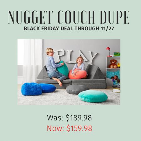BLACK FRIDAY DEAL!! Nugget couch dupe on sale for $159.98 at Sam’s club! Cheapest I’ve found & reviews are amazing! Perfect gift for your toddler / kids! Ordering one for my daughter for Christmas! 

#LTKbaby #LTKkids #LTKGiftGuide