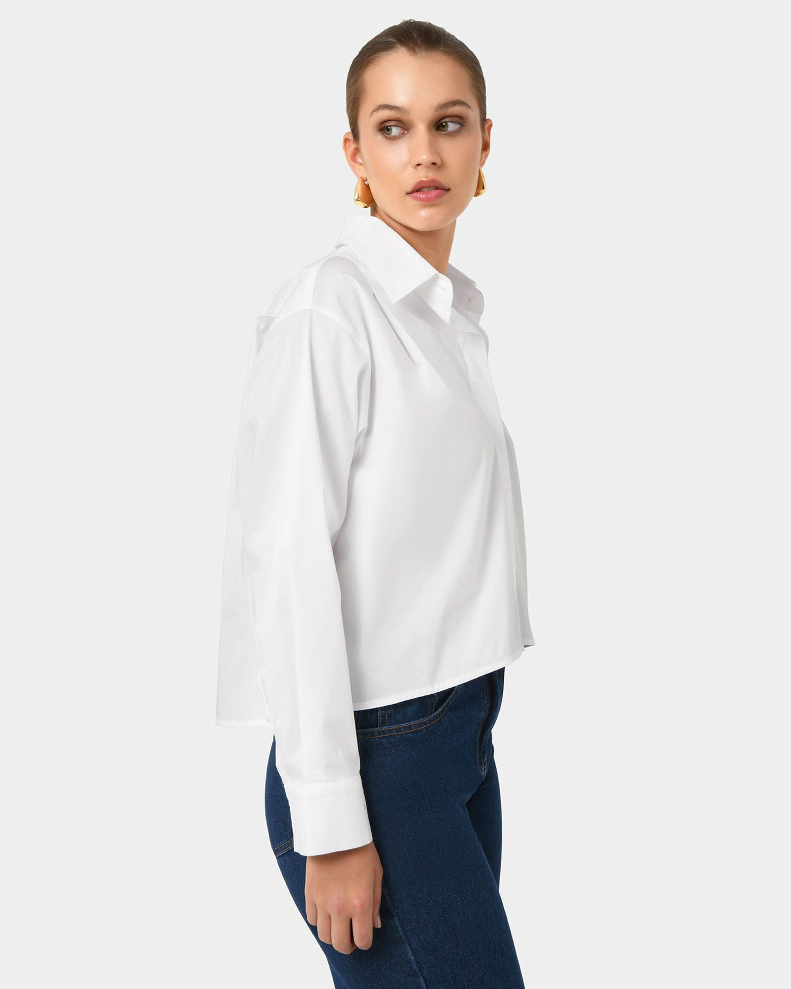 Baire Pleated Crop Shirt | FORCAST