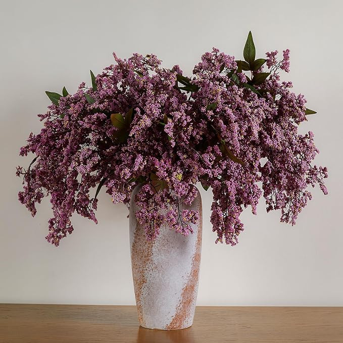 3 Pcs 42" Artificial Dusty Plum Berry Stem for Vase Faux Nandina Branches | Fake Flower Realistic... | Amazon (US)