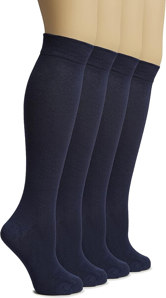 Hugh Ugoli Women's Bamboo Knee High Socks | Comfort Seam Long Dress Socks, Soft & Lightweight | S... | Amazon (US)