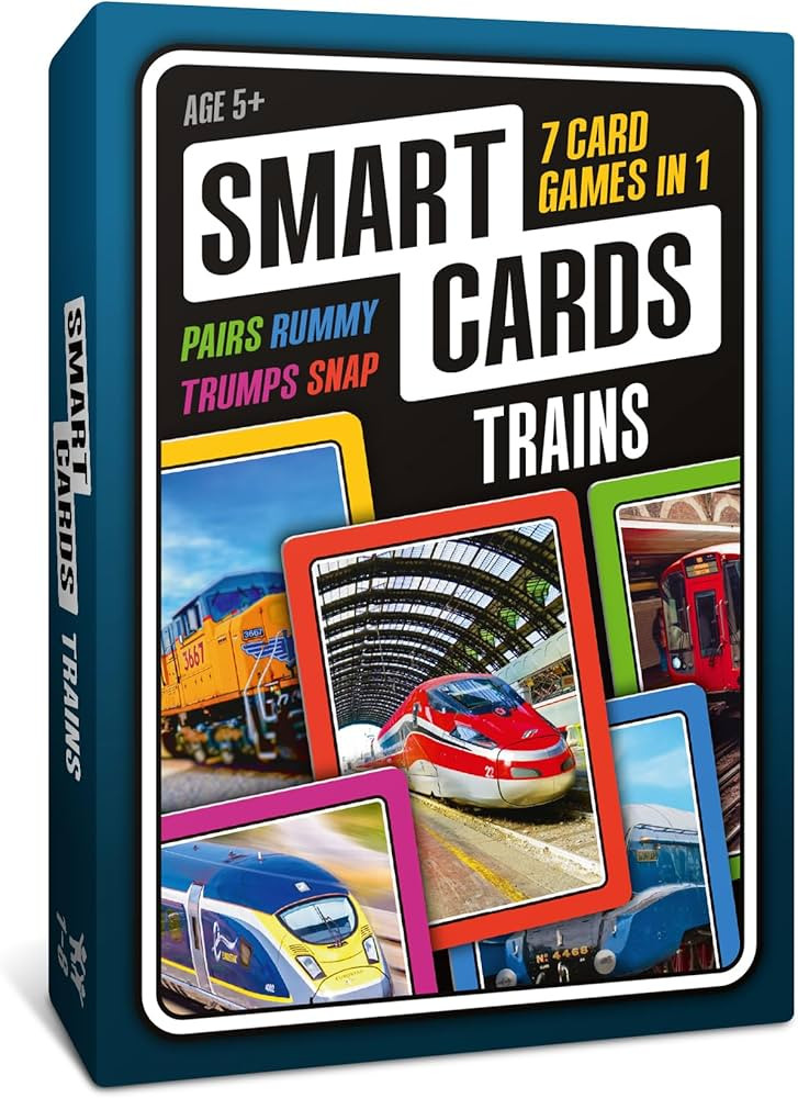 100 PICS Smart Cards Trains Card Game | 7 Games in 1 - Matching Pairs, Snap, Trumps, Rummy | Top ... | Amazon (US)