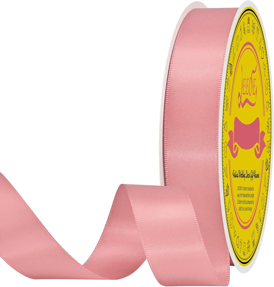 Dusty Pink Double Face Satin Ribbon 1 inch X 50 Yards Spool Bright Colors Very Suitable for Weddi... | Amazon (US)