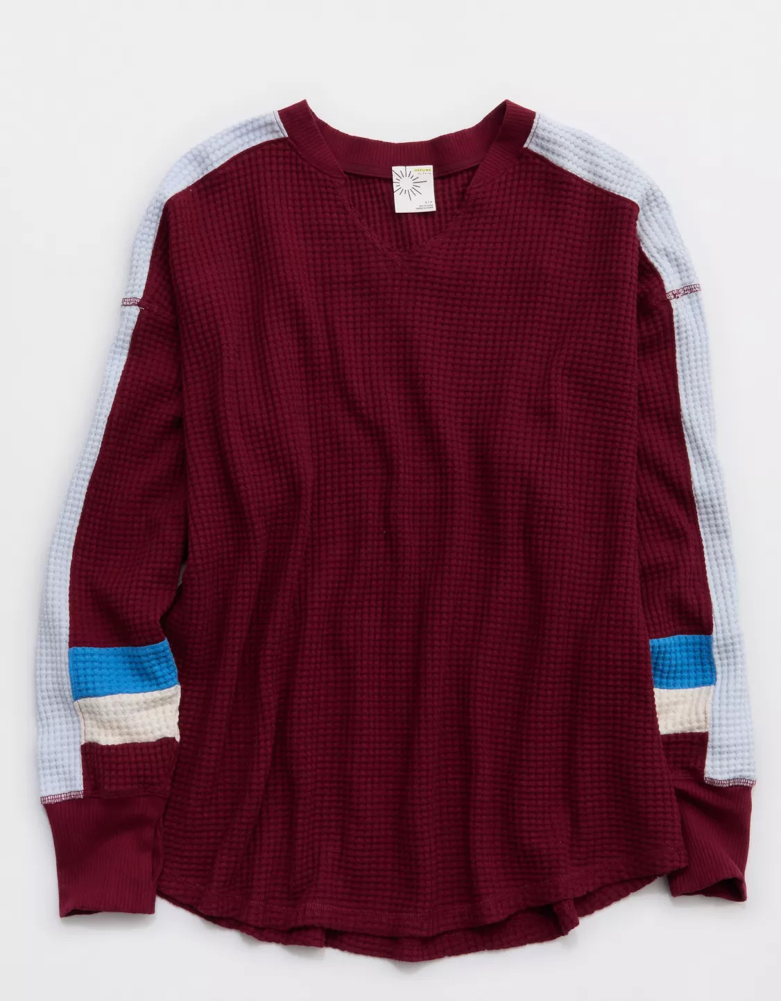 OFFLINE By Aerie Wow! Waffle Notch Neck Long Sleeve T-Shirt | Aerie