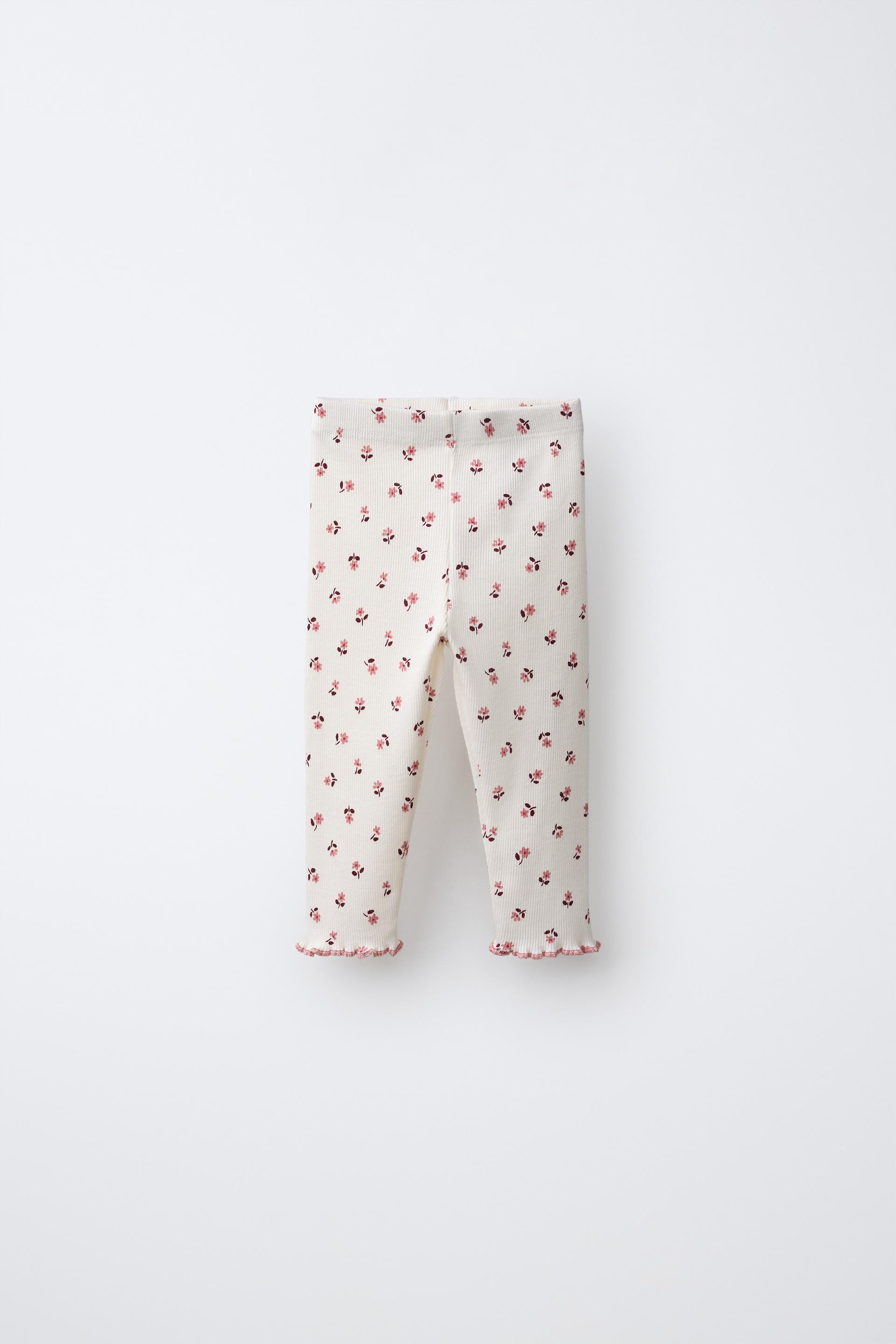 Zara - Floral Print Leggings - Light Ecru - 9-12 Months (31,5 Inches) - Kids | Zara US