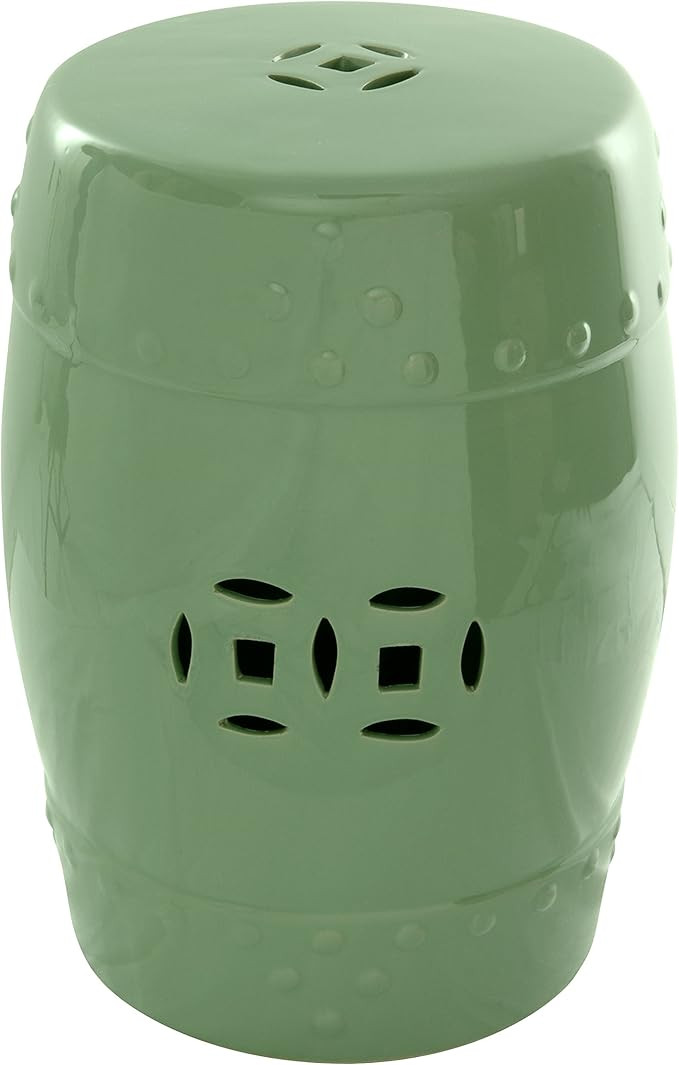 Oriental Furniture 18" Celadon Porcelain Garden Stool | Amazon (US)