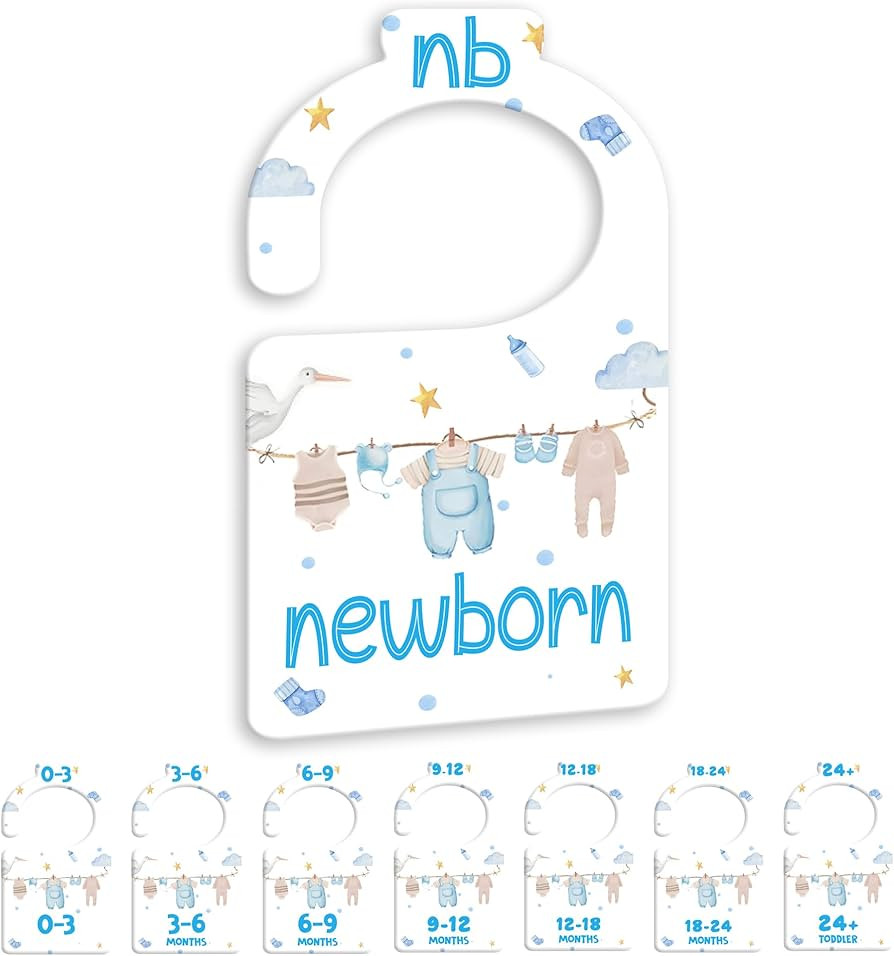 Boy Baby Closet Dividers for Nursery Closet Organizer, Newborn to 24 Months Size Clothes, Bule Ha... | Amazon (US)