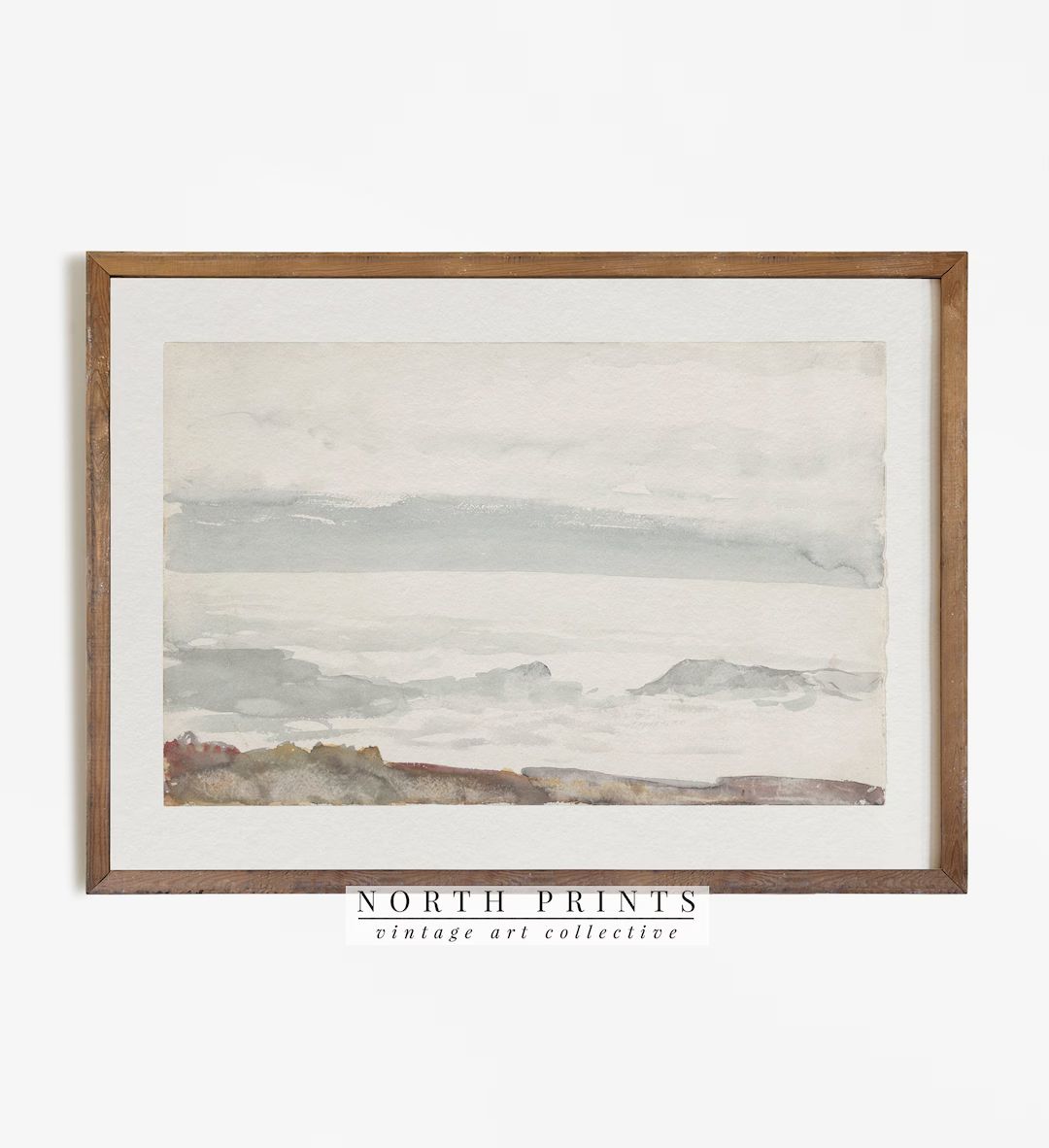 Muted Coastal Print| Vintage Ocean Painting | Neutral Seascape Print | Digital PRINTABLE #1 | Etsy (US)