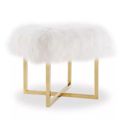 TOV Furniture Nomo Sheepskin Bench in White | Bed Bath & Beyond | Bed Bath & Beyond