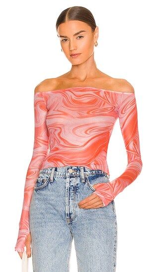 Emmie Off Shoulder Top in Orange | Revolve Clothing (Global)