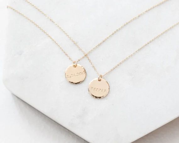 Custom Gold Date Necklace  Dainty Gold Pendant Necklace  | Etsy | Etsy (US)