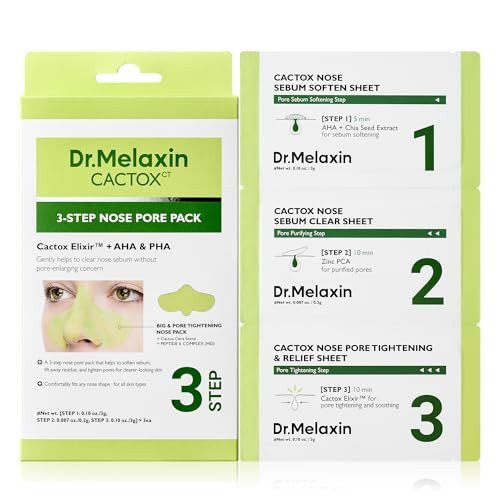 Dr.Melaxin CACTOX 3-STEP NOSE MASK PACK with AHA & PHA for Sebum Softening Pore Tightening Skin Repair 3-Step Nose Pore Pack | Amazon (US)