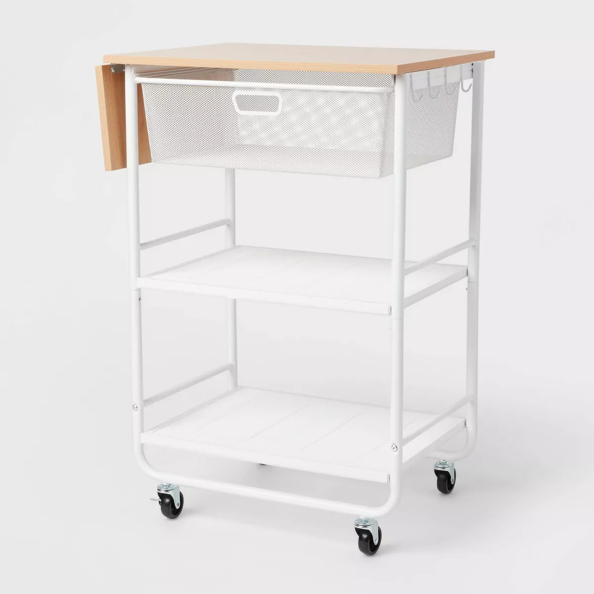 Metal Storage Cart with Mesh Drawer and Wood Top - Brightroom™ | Target