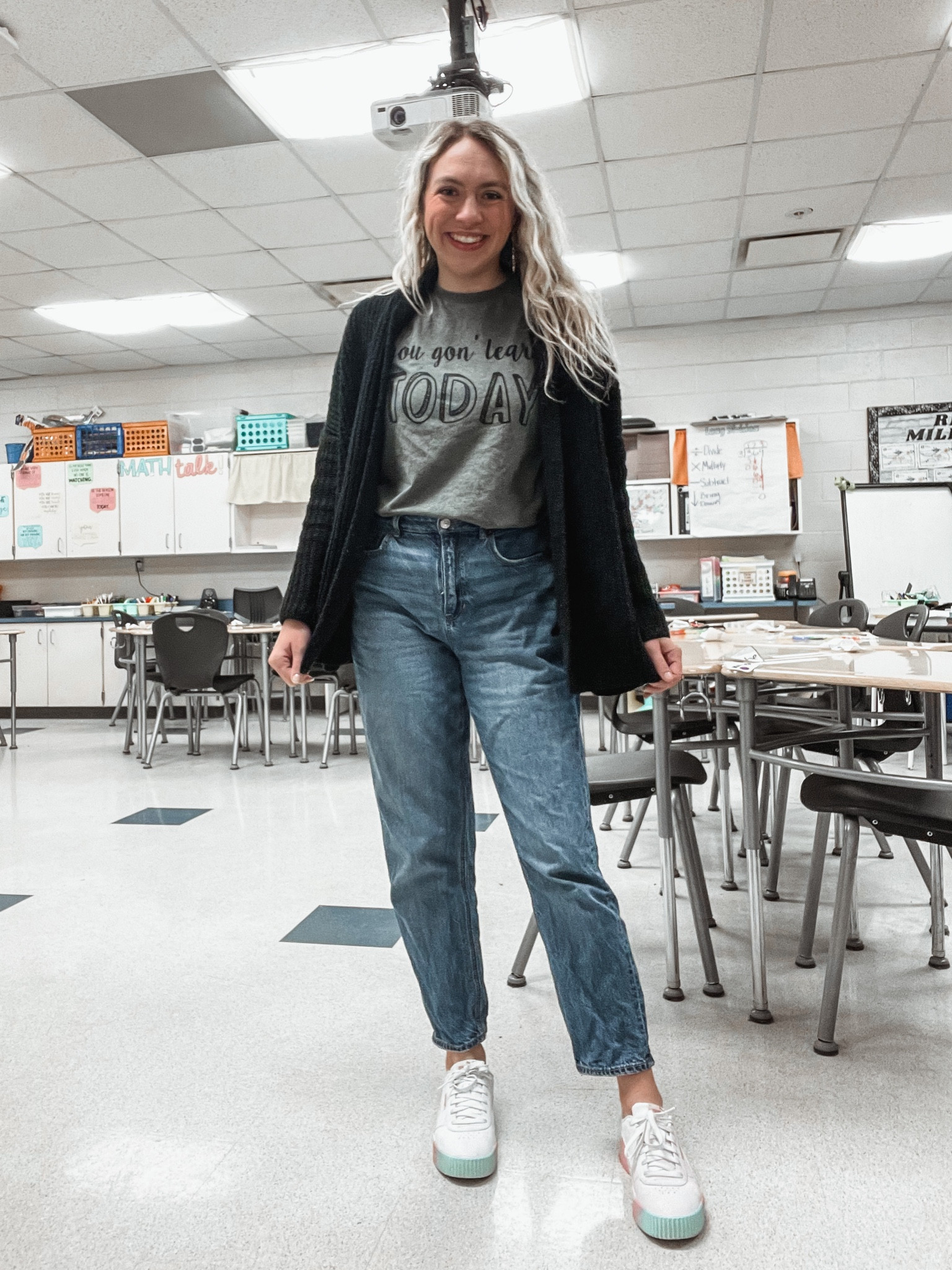 Teacher outfits, spring outfits, spring teacher outfits, teacher t-shirt, teacher shirt, teacher tee, teacher fashion, teacher style, puma sneakers

#LTKunder50 #LTKshoecrush #LTKunder100