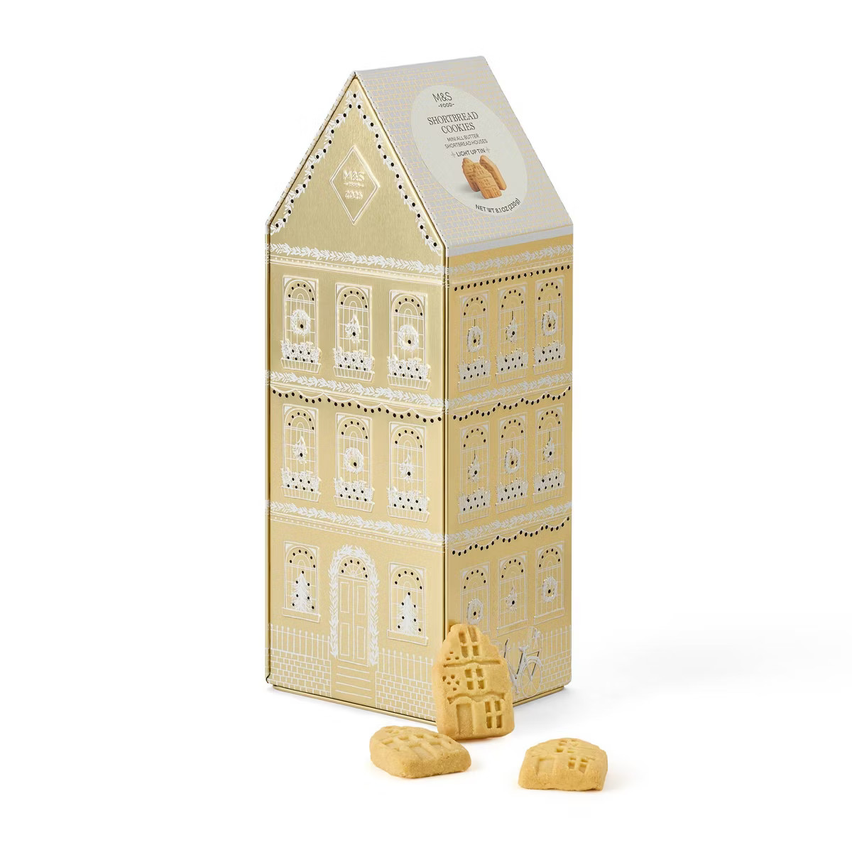 M&S Light up Christmas Biscuit Cookies Tin - 4.41oz (Colors May Vary) | Target