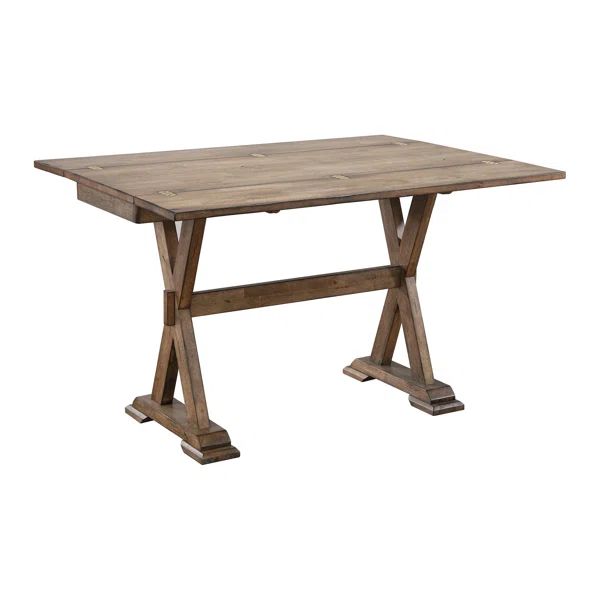 Bonas Drop Leaf Solid Wood Trestle Dining Table | Wayfair North America