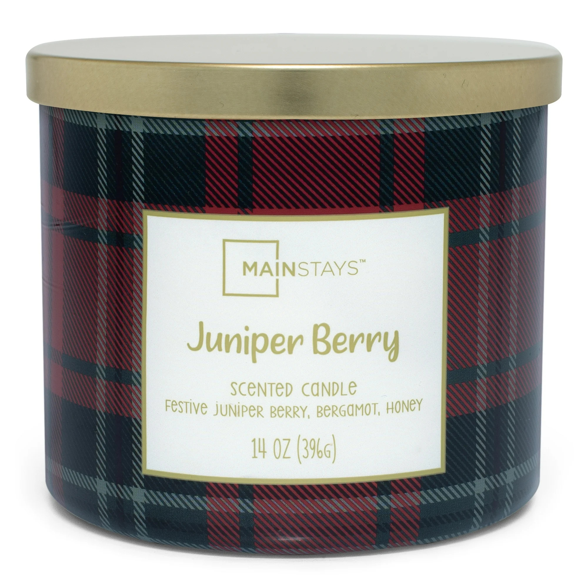 Mainstays 14oz 3-Wick Jar Candle, Jolly Juniper | Walmart (US)