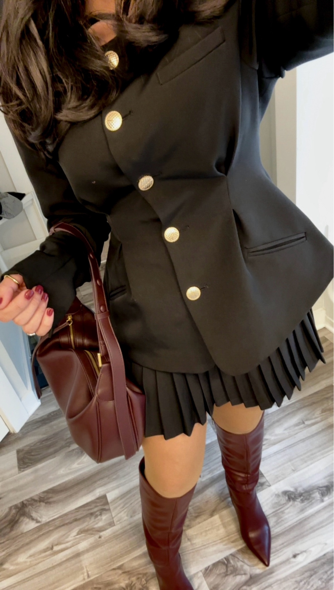 Peplum structured cinched waist black blazer with gold buttons, (wearing a size small in blazer, runs big)

winter 2025 fashion Christmas glam holiday holiday festive party glam New Year’s Eve NYE birthday gala cocktail evening gown formal dress special occasion party night out outfit dinner date night sparkle shiny shimmer metallic gold silver sequin glitter crystal rhinestone embellished pearl beaded clutch heels stilettos sparkly luxe elegant classy old money trendy bachelorette engagement bridesmaid bride bridal family ootd inspo revolve zara express h&m asos house of cb meshki nordstrom mango velvet satin fur wool knit sweater cardigan coat trench peacoat jacket long sleeves leather faux leather tweed corduroy dark denim jeans vest pleated skirt high boots flats loafers suede gray Black Friday burgundy maroon wine emerald green olive brown caramel taupe khaki tan beige camel pleated ruffle flare classic workwear office professional boho country concert transitional pajamas loungewear minimal cozy vibe styling cinched waist blazer peplum lace cape draped casual Atlanta personal stylist Atl influencer viral fall fashion autumn fashion European adidas red samba sneakers easy mom outfits affordable fashion bucket bag new in comfy clothes top flats jewelry earrings bracelet necklace purse christmas december party wedding guest pink target sale midsize active gym alo designer dupe home decor bow timeless street style layering luxury budget high end statement accessories runway inspired neutral oversized modern vintage must-have shopping haul new arrivals style tip Pinterest matching 2 piece set tiktok vacation monochrome monochromatic travel essentials capsule wardrobe anthropologie free people abercrombie aritzia cos & other stories amazon fashion finds gap madewell reformation cult gaia skims ugg lululemon alo yoga dior chanel prada gucci balmain balenciaga fendi saint laurent ysl jacquemus odd muse handbag thanksgiving

#LTKStyleTip #LTKSaleAlert #LTKFindsUnder50