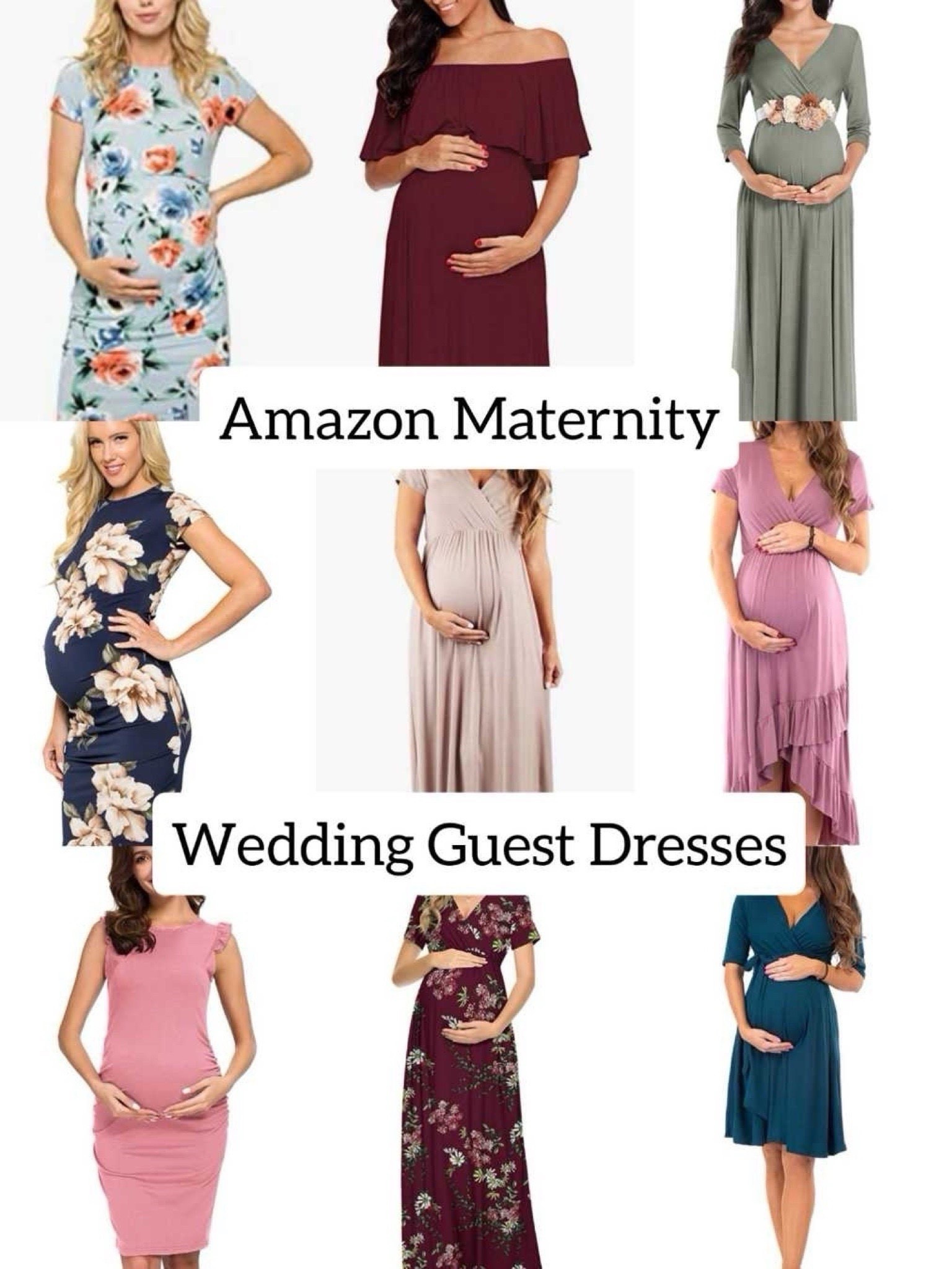 Affordable Amazon maternity wedding guest dresses. All under $50. 

Baby shower dress, bridal shower dress, gender reveal dress. 

#LTKBaby #LTKWedding #LTKBump