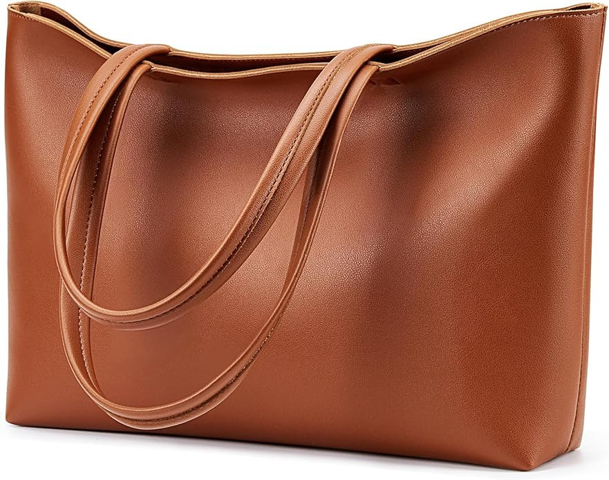 KALIDI Tote Bag Zipper Shoulder Bag Faux Leather Purses for Women Large Casual Handbag Work Datin... | Amazon (US)