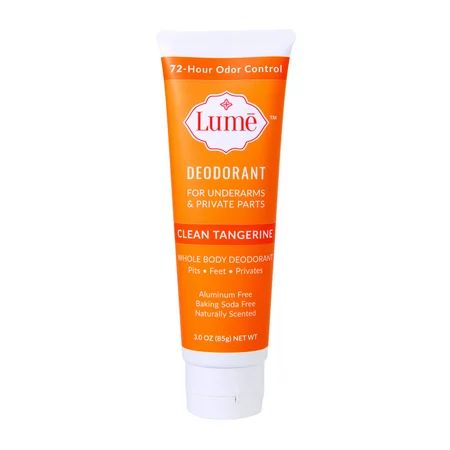 Lume Deodorant For Underarms and Private Parts 3oz Tube (Clean Tangerine) | Walmart (US)