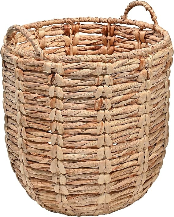 happimess BSK1003A Laurel Bohemian Hand-Woven Abaca Wicker Storage Basket with Handles, Seagrass ... | Amazon (US)