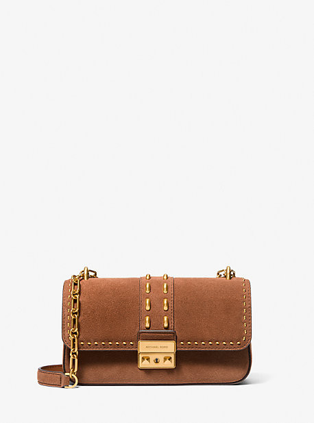 Tribeca Small Studded Suede Shoulder Bag | Michael Kors US