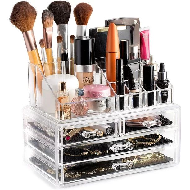 Makeup Organizer, Clear Cosmetic Storage Organizer, Clear Makeup Organizer Cosmetic Display Case ... | Walmart (US)
