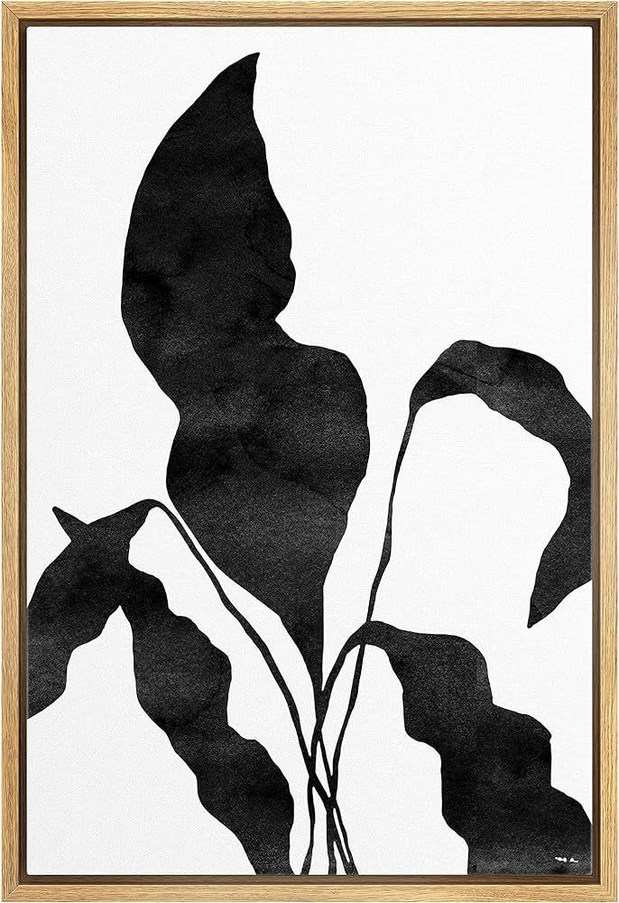 MUDECOR Framed Canvas Print Wall Art Withering Leaves on White Background Nature Flower Illustrat... | Amazon (US)