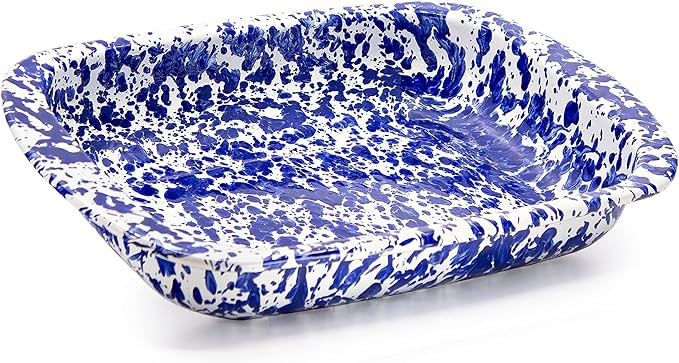 Golden Rabbit Enamelware Baking Pan, 3 quart, Cobalt Swirl | Amazon (US)
