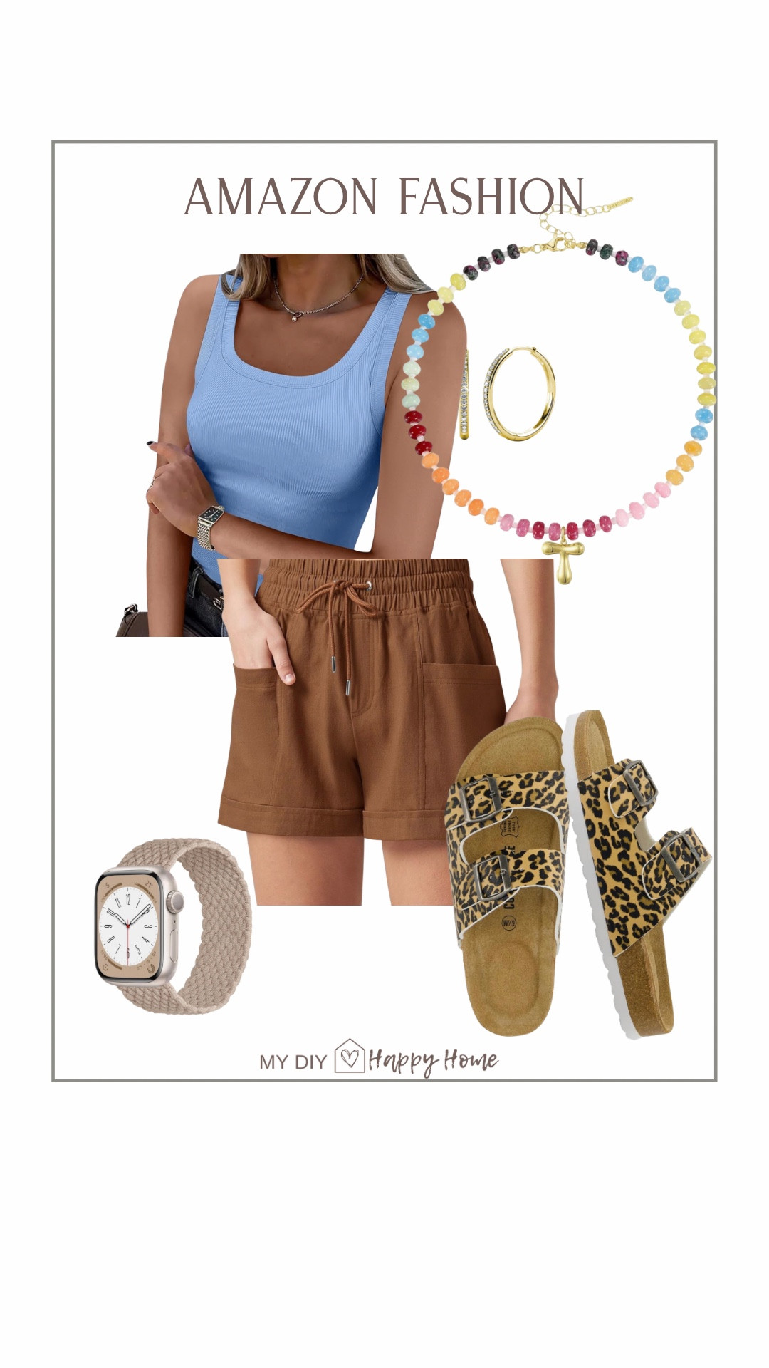 Today’s OOTD

Layered necklace 
Scoop neck tank top
Linen blend shorts 
Leopard sandals

#LTKootd #LTKPetite #LTKMidsize